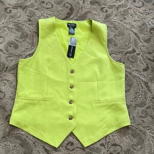Soho Neon Yellow Button-Up Vest